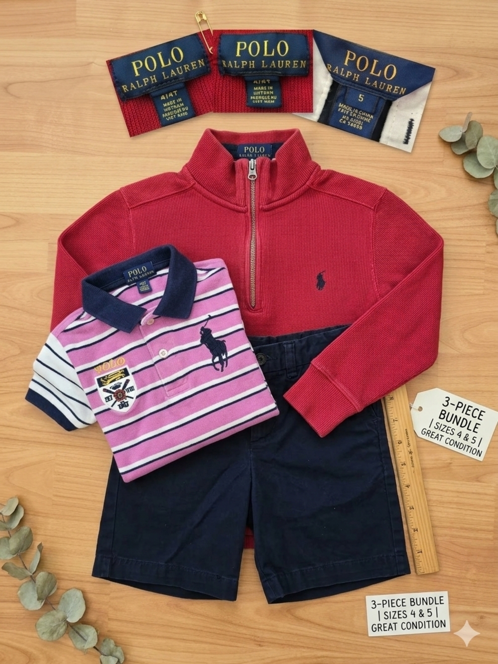 Polo Ralph Lauren‎ Boys Preppy Aesthetic 3-Piece Bundle Size 4/5